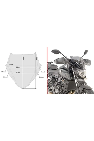 Givi A2140 Yamaha Mt-07 (18-20) Rüzgar Siperlik