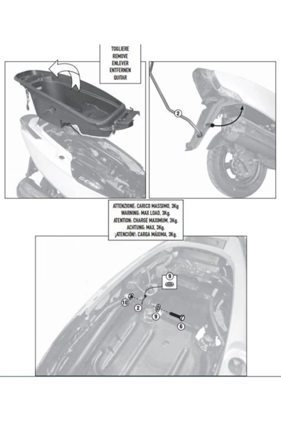 Givi Sr6101 Kymco G-dınk 125-300 (12-17) Arka Çanta Taşıyıcı