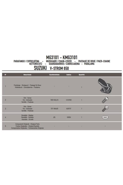 Givi Mg3101 Suzukı Dl 650 V-Strom (11-16) Zincir Muhafaza Ve Çamurluk - 2