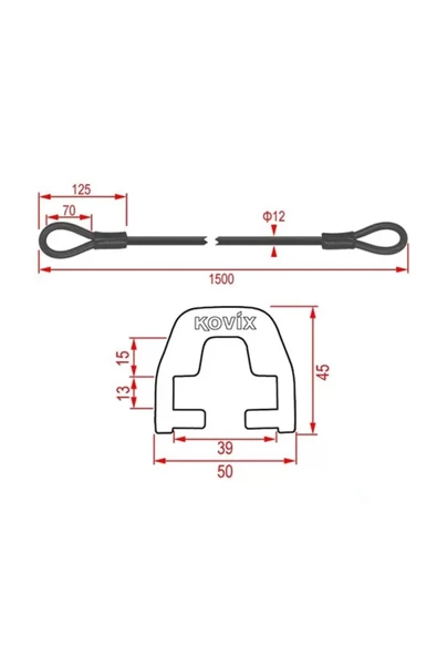 KOVIX Kza-150 Çelik Kilit Kd6 Bağlantı Adaptörü - Resim 3