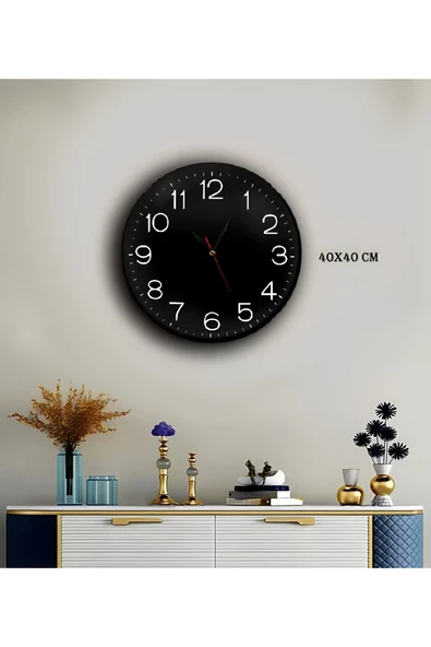 Harikabirev HARİKABİREV|KIRILMAZ CAM (SAAT) SİYAH  GOLD  SOYUT TABLOSU 15 |YVRLKCM - Resim 4
