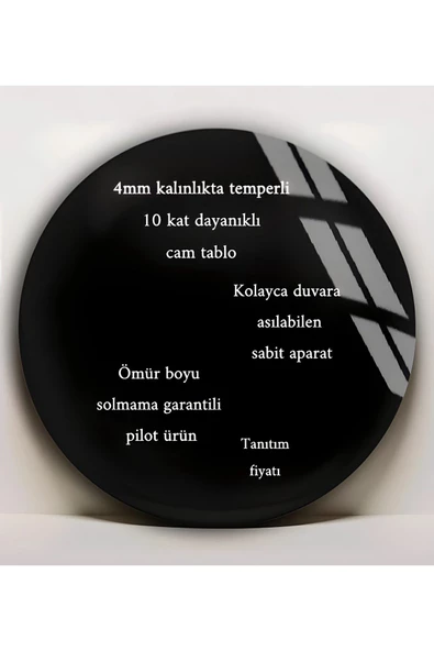 Harikabirev HARİKABİREV|KIRILMAZ CAM (SAAT) SİYAH GOLD SOYUT DESENLER TABLOSU|YVRLKCM - Resim 3