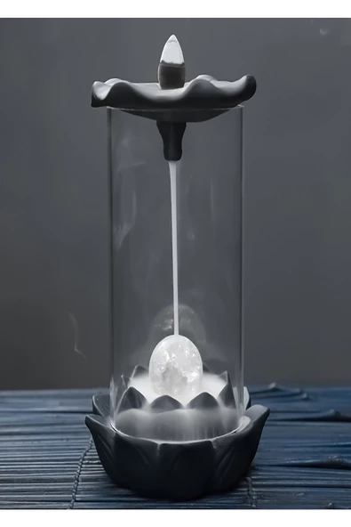 Harikabirev HARİKABİREV|LACİVERT-GÜMÜŞ MUM TÜTSÜ KOMBİNİ ORTA |ÇERÇEVELİ TEMPERLİ CAM TABLO TEKLİ DİKEY - Resim 2