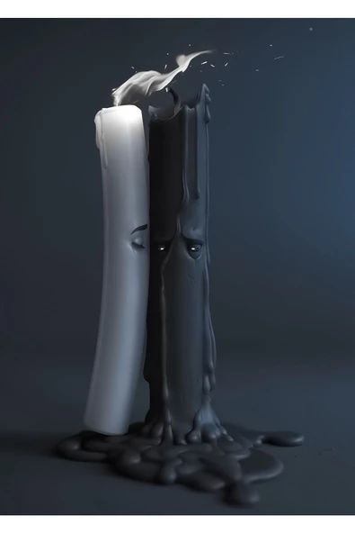 Harikabirev HARİKABİREV|LACİVERT-GÜMÜŞ MUM TÜTSÜ KOMBİNİ SAĞ |ÇERÇEVELİ TEMPERLİ CAM TABLO TEKLİ DİKEY - Resim 2