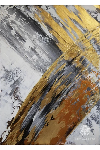 Harikabirev HARİKABİREV|GOLD-GRİ SEVİLEN SOYUT ŞEKİL |ÇERÇEVELİ TEMPERLİ CAM TABLO TEKLİ DİKEY - Resim 2