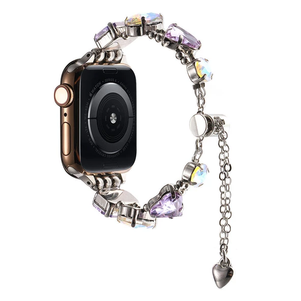 Apple Watch Ultra 1 / 2 49mm Kordon Renkli Taşlı Tasarımlı İnce Şık Kordon 115 - 4