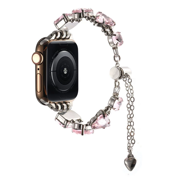 Apple Watch Ultra 1 / 2 49mm Kordon Renkli Taşlı Tasarımlı İnce Şık Kordon 115 - 5