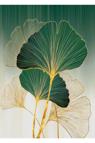 Harikabirev HARİKABİREV|ZÜMRÜT-GOLD SONSUZLU ÇİÇEĞİ SAĞ |ÇERÇEVELİ TEMPERLİ CAM TABLO TEKLİ DİKEY - Resim 2