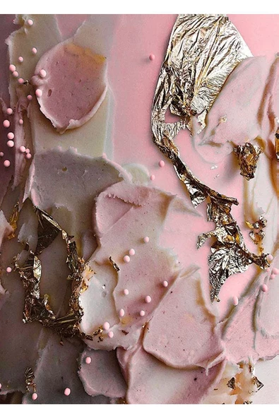 Harikabirev HARİKABİREV|ÇİÇEK VE SOYUT KOMBİNİ SOFT PEMBE |ÇERÇEVELİ CAM TABLO 2Lİ DİKEY - Resim 3