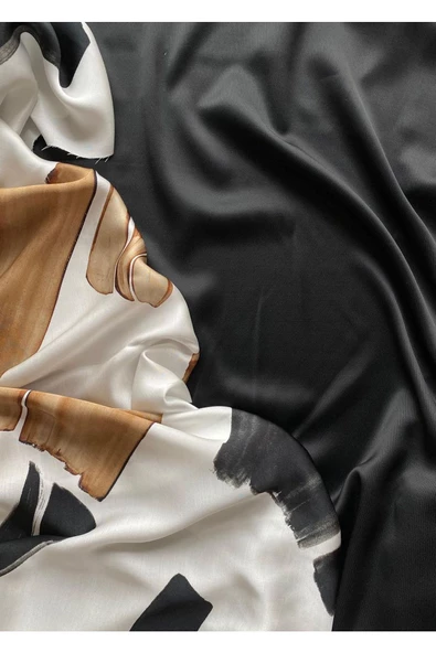 Harikabirev HARİKABİREV|YENİ SOYUT ŞEKİLLER SİYAH-BEYAZ-KREM 02 |ÇERÇEVELİ CAM TABLO 2Lİ DİKEY - Resim 2