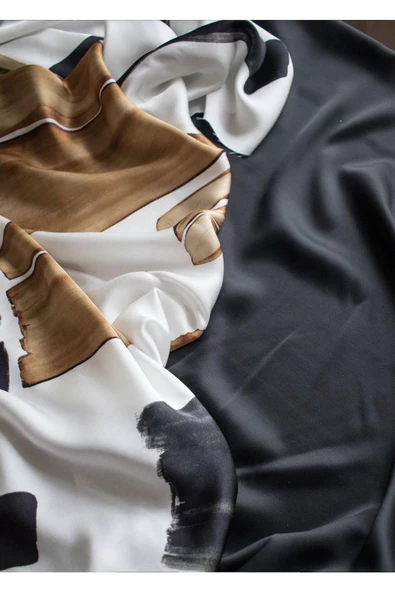 Harikabirev HARİKABİREV|YENİ SOYUT ŞEKİLLER SİYAH-BEYAZ-KREM 02 |ÇERÇEVELİ CAM TABLO 2Lİ DİKEY - Resim 3