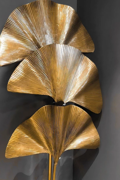 Harikabirev HARİKABİREV|YAPRAK KOMBİNİ GOLD |ÇERÇEVELİ CAM TABLO 2Lİ DİKEY - Resim 2