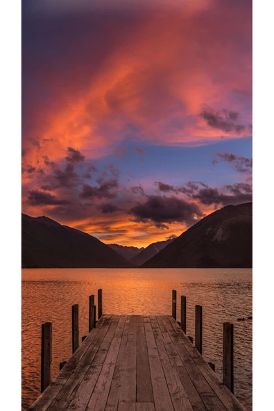 Harikabirev HARİKABİREV|KIRMIZI RENK YAZ-DENİZ MANZARASI|ÇERÇEVELİ TEMPERLİ CAM TABLO 3LÜ DİKEY - Resim 2