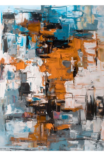 Harikabirev HARİKABİREV|MAVİ-TURUNCU KOMBİNİ KELEBEK KANATLARI-SOYUT |ÇERÇEVELİ TEMPERLİ CAM TABLO 3LÜ DİKEY - Resim 3