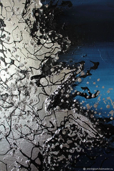 Harikabirev HARİKABİREV|LACİVERT-GRİ KOMBİNİ KAYIK-SOYUT KOMBİNİ |ÇERÇEVELİ CAM TABLO 2Lİ DİKEY - Resim 3