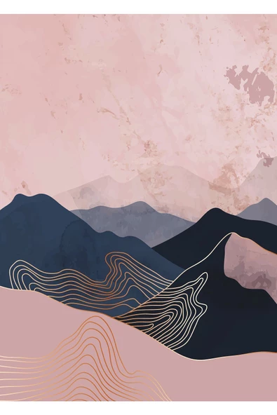 Harikabirev HARİKABİREV|PUDRA-GRİ KOMBİNİ SOYUT KOMBİN|ÇERÇEVELİ TEMPERLİ CAM TABLO 3LÜ DİKEY - Resim 4