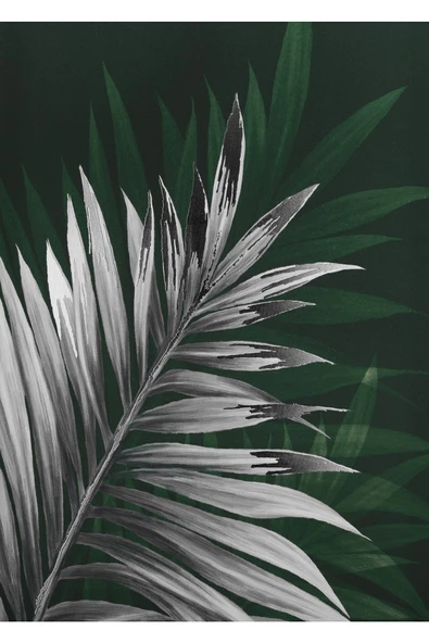 Harikabirev HARİKABİREV|ZÜMRÜT-GÜMÜŞ KOMBİNİ FİL-TÜY KOMBİN|ÇERÇEVELİ TEMPERLİ CAM TABLO 3LÜ DİKEY - Resim 4