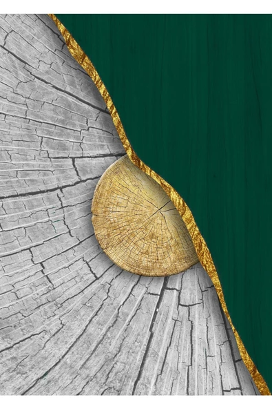 Harikabirev HARİKABİREV|ZÜMRÜT-GOLD KOMBİNİ SOYUT ŞEKİLLER KOMBİNİ |ÇERÇEVELİ TEMPERLİ CAM TABLO 3LÜ DİKEY - Resim 4