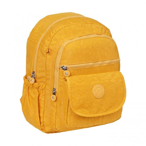 Relaxion Sarı Su Geçirmez Krinkıl Kumaş Mini Sırt çantası 1620