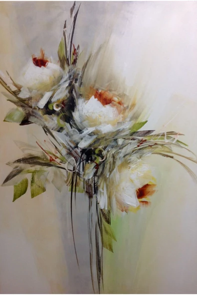 Harikabirev HARİKABİREV|SOFT RENK ÇİÇEKLER|ÇERÇEVELİ TEMPERLİ CAM TABLO 3LÜ DİKEY - Resim 2