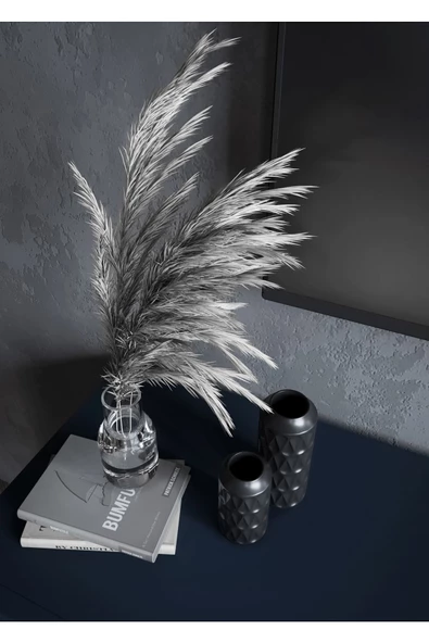 Harikabirev HARİKABİREV|LACİVERT-GÜMÜŞ 8 ŞIK MUM VE TÜTSÜ |ÇERÇEVELİ TEMPERLİ CAM TABLO 3LÜ DİKEY - Resim 5