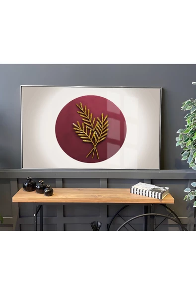 Harikabirev HARİKABİREV|PEMBE-GOLD KOMBİNİ SONSUZLUK ÇİÇEĞİ KOMBİNİ |ÇERÇEVELİ TEMPERLİ CAM TABLO - Resim 3