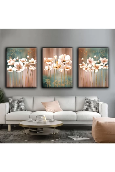 Harikabirev HARİKABİREV|SOFT RENKLER EN ÇOK SEVİLEN ÇİÇEK TABLOSU 1|ÇERÇEVESİZ KANVAS TABLO ürün görseli