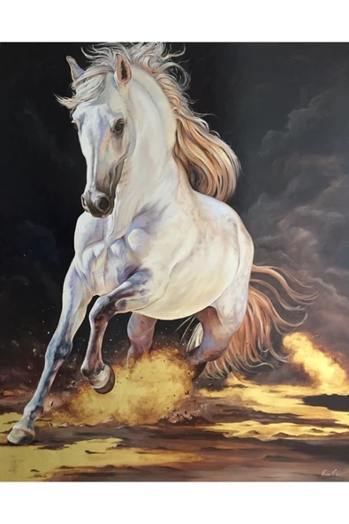 Harikabirev HARİKABİREV|ŞIK AT TABLOSU 34 |ÇERÇEVESİZ KANVAS TABLO - Resim 2