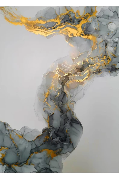 Harikabirev |su Yeşili-gold Kombini Çiçek Ve Soyut Kombini|çerçeveli Temperli Cam Tablo 3lü Yatay - Resim 3