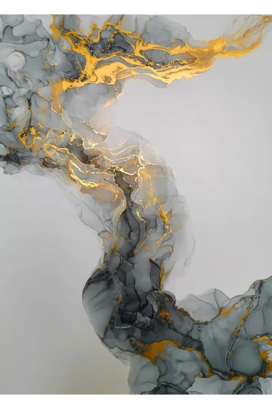 Harikabirev |su Yeşili-gold Kombini Çiçek Ve Soyut Kombini|çerçeveli Temperli Cam Tablo 3lü Yatay - Resim 4