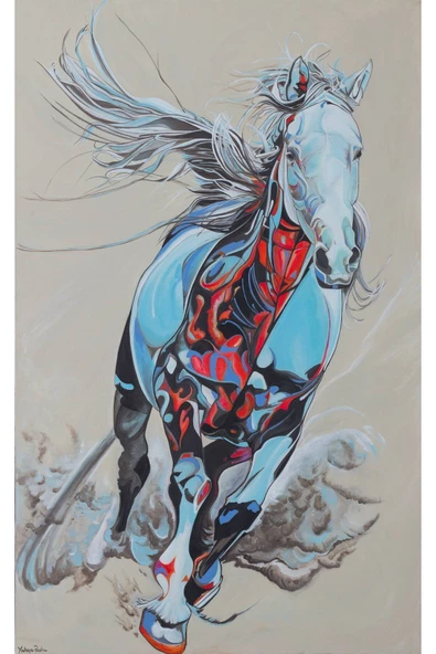 Harikabirev HARİKABİREV|ŞIK AT TABLOSU 27 |ÇERÇEVESİZ KANVAS TABLO - Resim 2