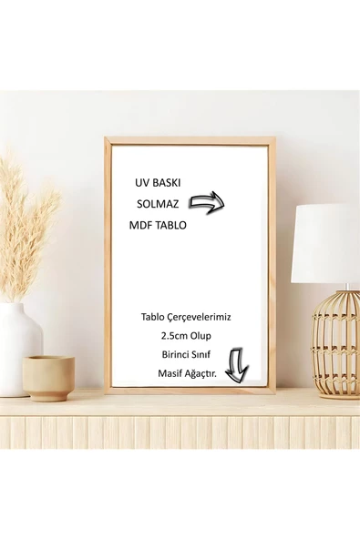 Harikabirev HARİKABİREV|BOHEM SOFT MODEL  01 AHŞAP ÇERÇEVELİ MDF TABLO|AHKRFZ - Resim 5