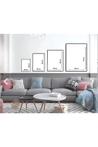 Harikabirev HARİKABİREV|BOHEM SOFT MODEL  01 AHŞAP ÇERÇEVELİ MDF TABLO|AHKRFZ - Resim 6