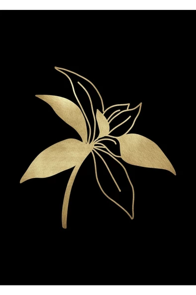 Harikabirev HARİKABİREV|GOLD-SİYAH ÇİÇEK KOMBİNİ 03|PLEKSİ ÇERÇEVELİ MDF TABLO KRFZ - Resim 3