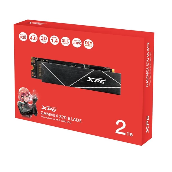 XPG 2TB Gammix S70 Blade 7400MB-s-6800MB-s PCIe Gen4 x4 M.2 2280 Ssd Harddisk - Resim 2