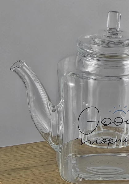 Mini Boy Borosilikat Cam Demlik - Süzgeçli Cam Bitki Demliği - 400 ML - 3