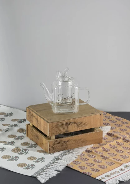 Mini Boy Borosilikat Cam Demlik - Süzgeçli Cam Bitki Demliği - 400 ML - 2
