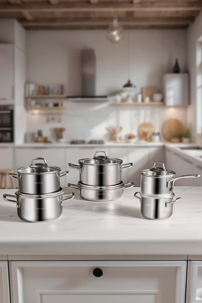 Karaca Olympia İndüksiyon Tabanlı 12 Parça Çelik Tencere Seti - 2