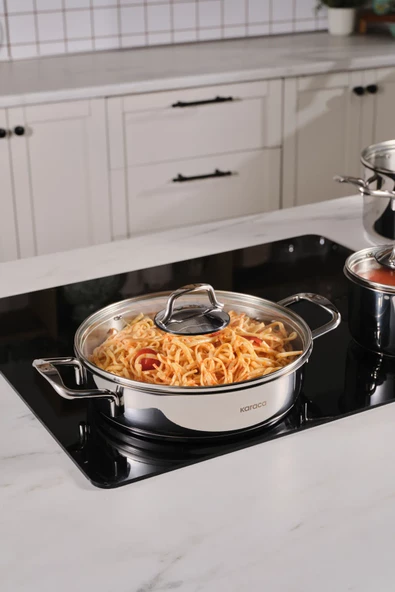 Karaca Olympia İndüksiyon Tabanlı 12 Parça Çelik Tencere Seti - 4