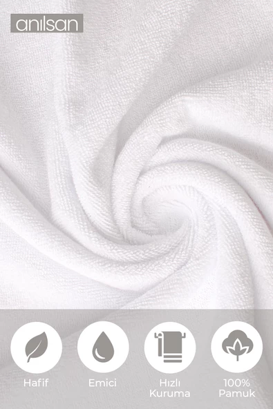 6'lı Beyaz Jakarlı El Havlusu - 50x90 Cm, 230 Gr, %100 Pamuk, Spa Ve Otel Havlusu, Günlük Kullanıma Uygun - 4