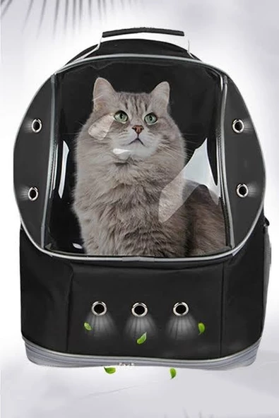 Ufo Büyük Boy Kedi Çantası 8 Kg Taşıma Kapasiteli 42x25x33 Cm Kedi Taşıma Çantası- Siyah - 2