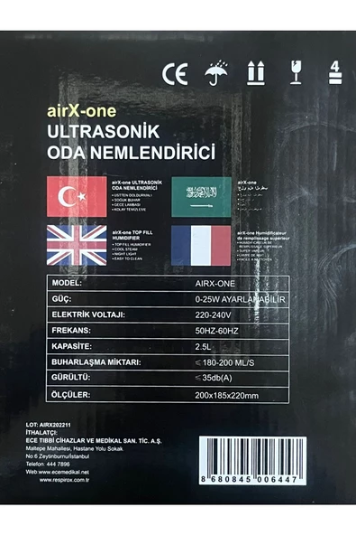 Respirox Ultrasonik Oda Nemlendirici Cihazı Airx One - 4