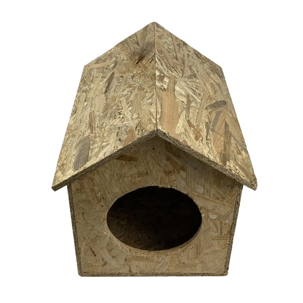 Reyo Kedi Evi Dış Ortam Uygun Ahşap Kedi Evi OSB 40x35x30 cm - 3