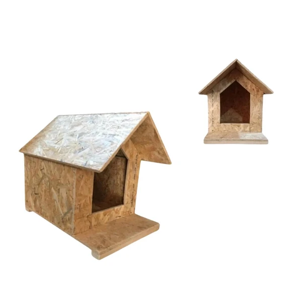 Reyo Kedi Evi Dış Ortam Uygun Ahşap Kedi Evi OSB 45x40x40 cm - 2