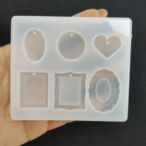 Reçine Epoksi Kalıbı - 6'li Kolye -Kod:971 - 4