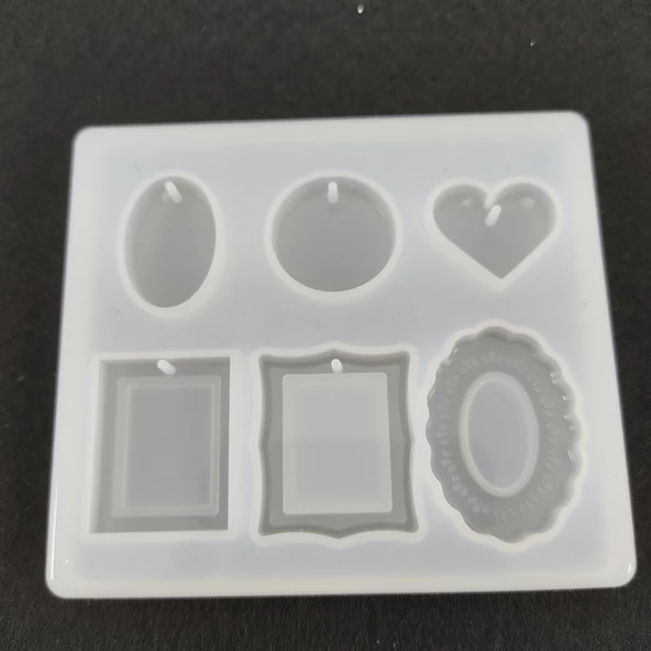 Reçine Epoksi Kalıbı - 6'li Kolye -Kod:971 - 3