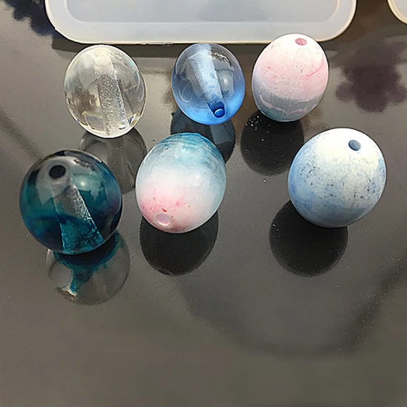 Arpa Boncuk Epoksi Kalıp Kehribar Model 16mm -Kod:163 - 3