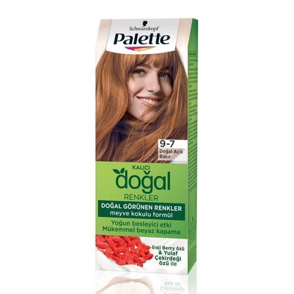 Palette Kalıcı Doğal Renkler Saç Boyası 9-7 Doğal Açık Bakır ürün görseli 1