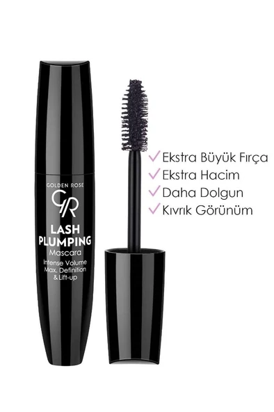 Golden Rose Hacim Kazandıran Siyah Maskara - Lash Plumping Mascara 8691190121655