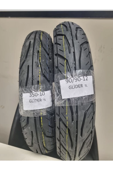 Rks Spontini 350-10glider, 90/90-12 Glider Dubleks Set Glider10 Motosiklet Lastiği